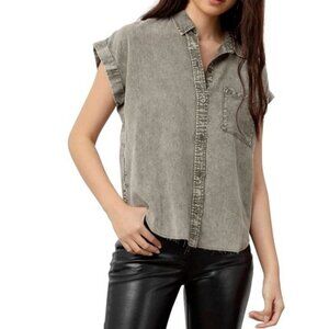 Rails Lex Short Sleeve Shirt in Military Acid Wash Small